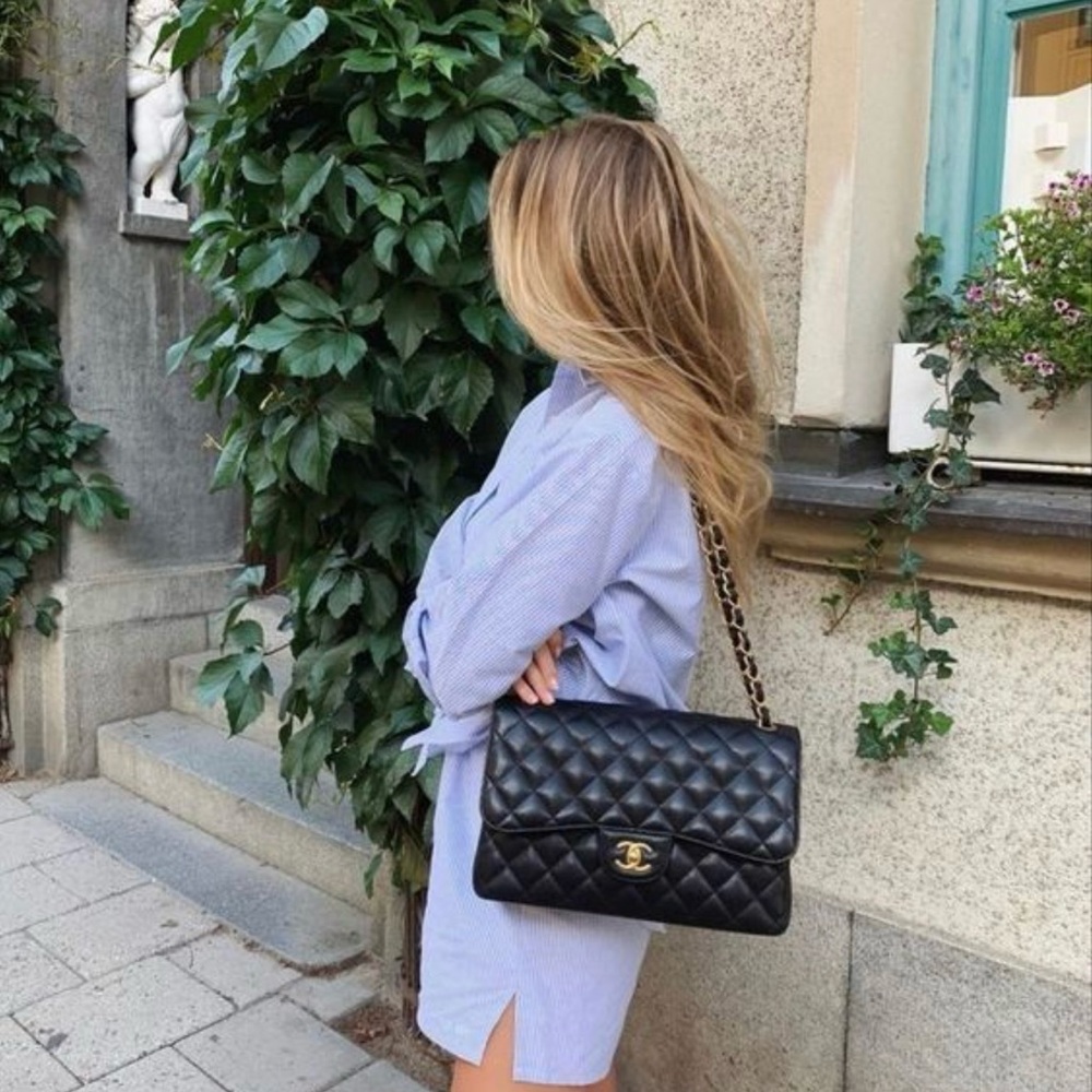 Sold Chanel Classic Black Caviar Jumbo with GHW